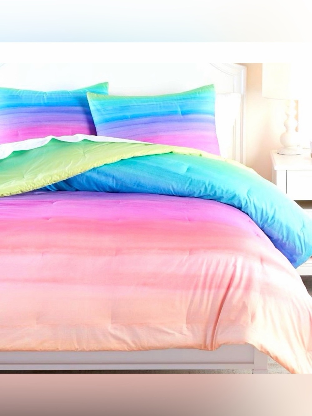 Nwot Pottery Barn | Watercolor Rainbow Ombre Comforter Bedding in Full/Queen